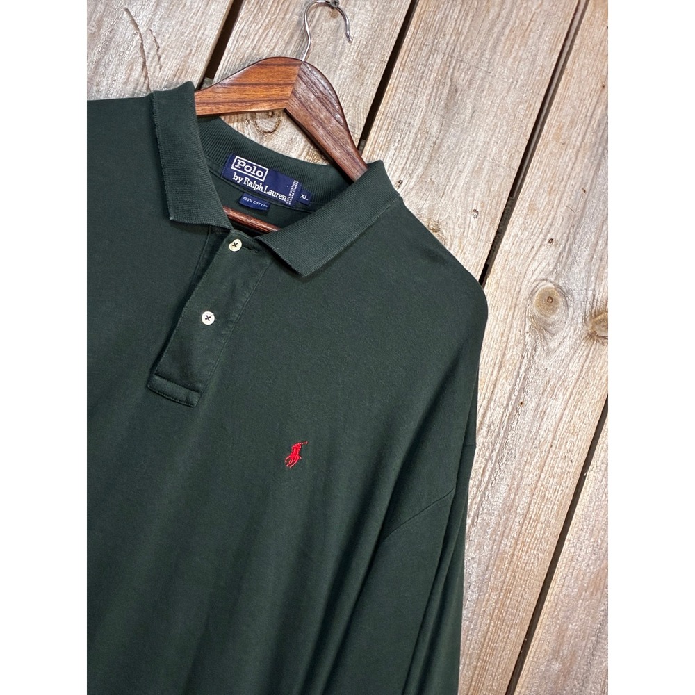 Polo Ralph Lauren Mens XL Hunter Green Short Sleeve Cotton Polo Shirt Red Pony